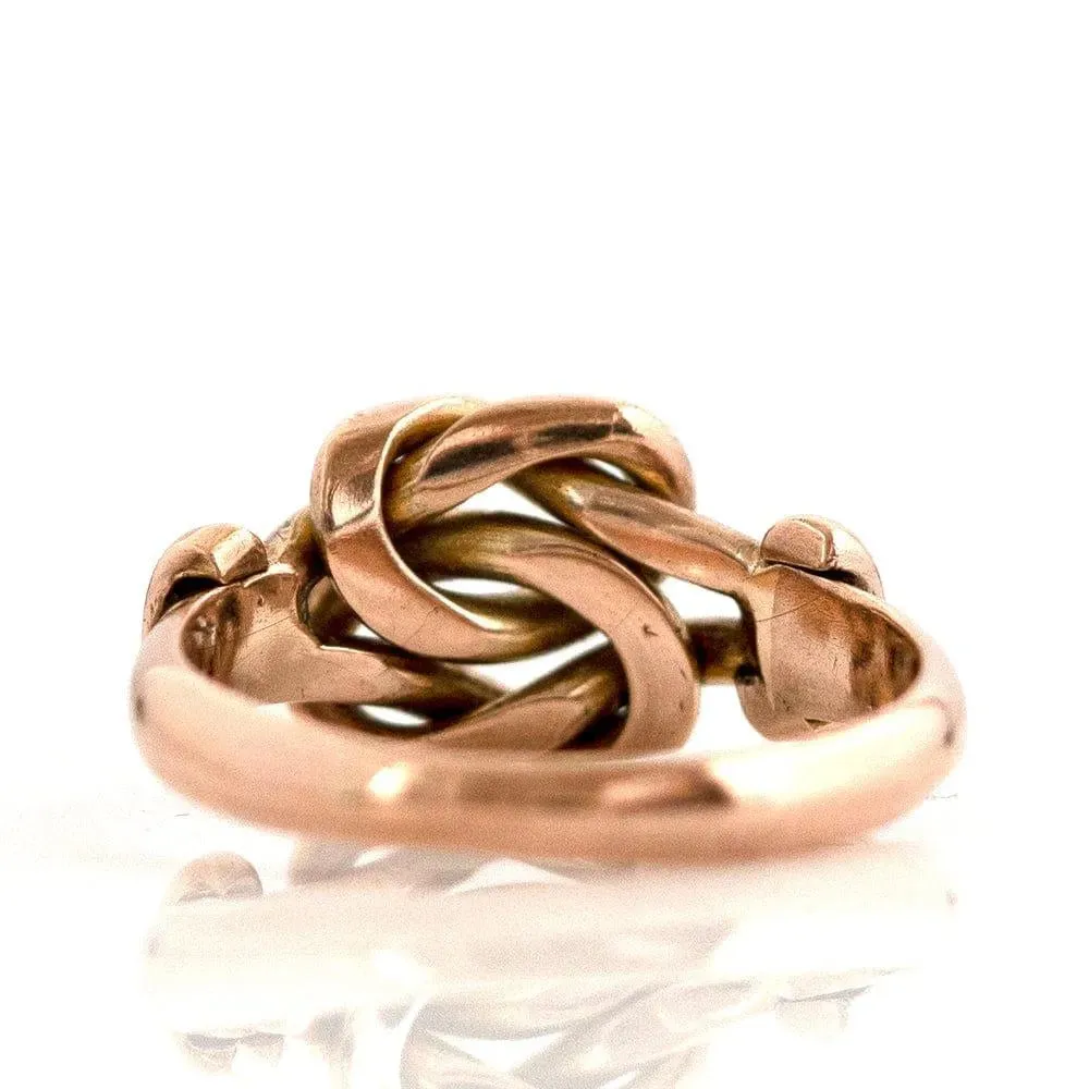 Antique 1905 9ct Lover's Knot 9ct Rose Gold Ring