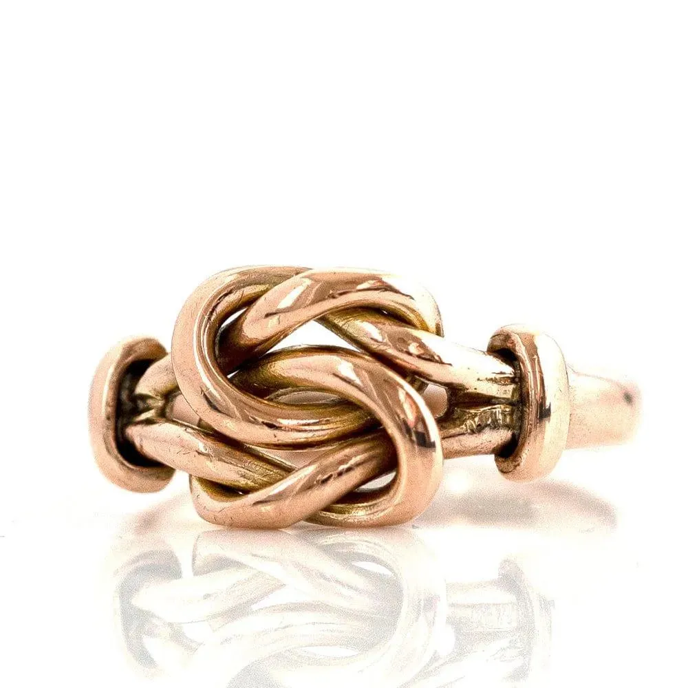 Antique 1905 9ct Lover's Knot 9ct Rose Gold Ring