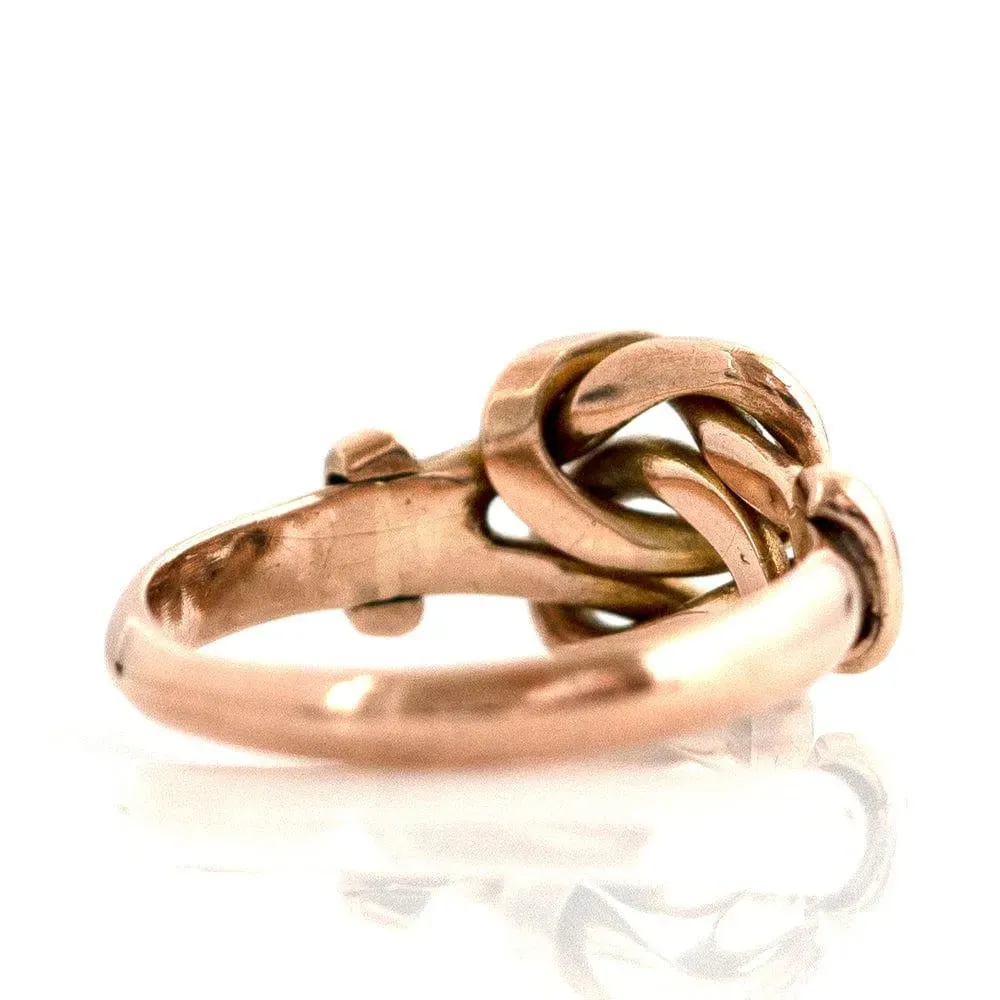 Antique 1905 9ct Lover's Knot 9ct Rose Gold Ring