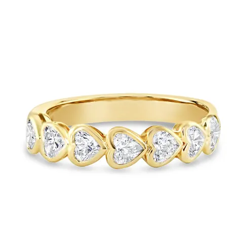 BEZEL SET DIAMOND HEART ETERNITY BAND