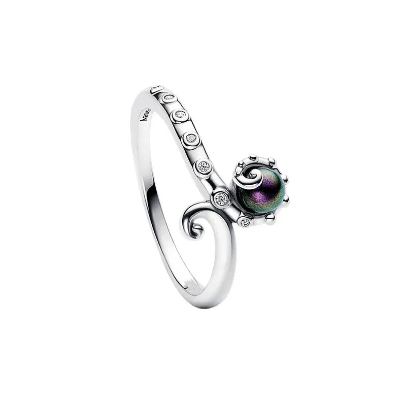 Celestial Sun and Moon Charm Sparkling Ring