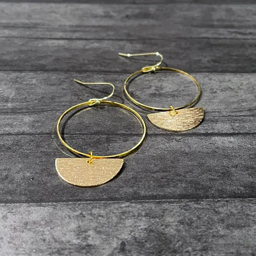 Circle Half Circle Earrings (GOLD OR SILVER)