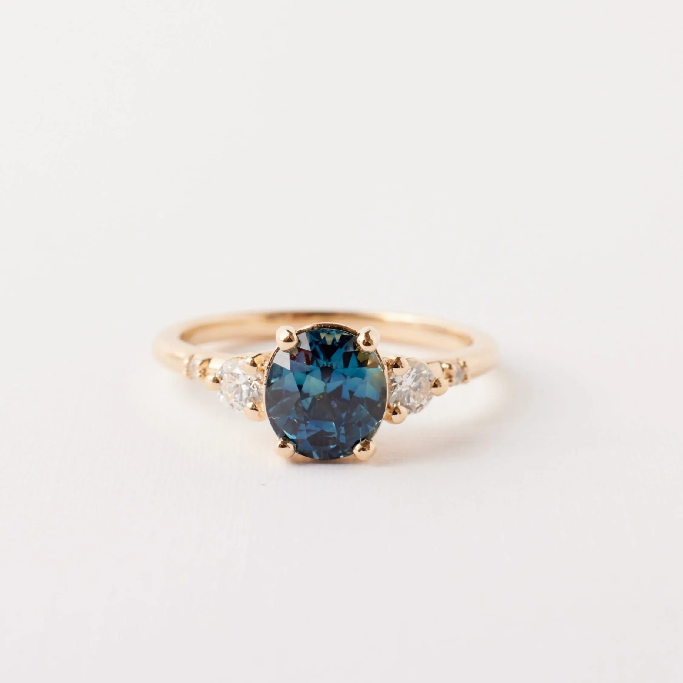 Clio Ring - 1.75 Carat Roval Blue-Teal Sapphire