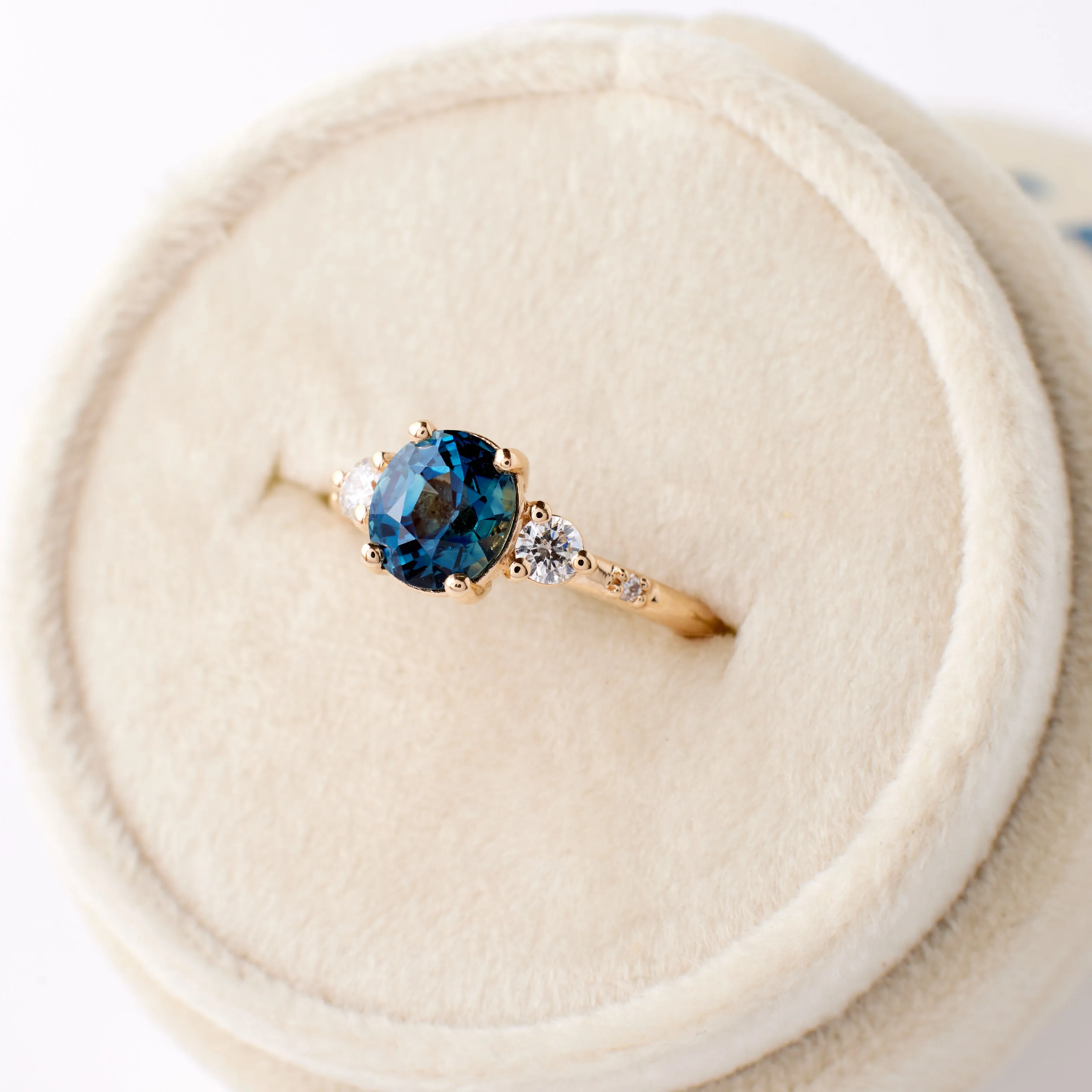 Clio Ring - 1.75 Carat Roval Blue-Teal Sapphire