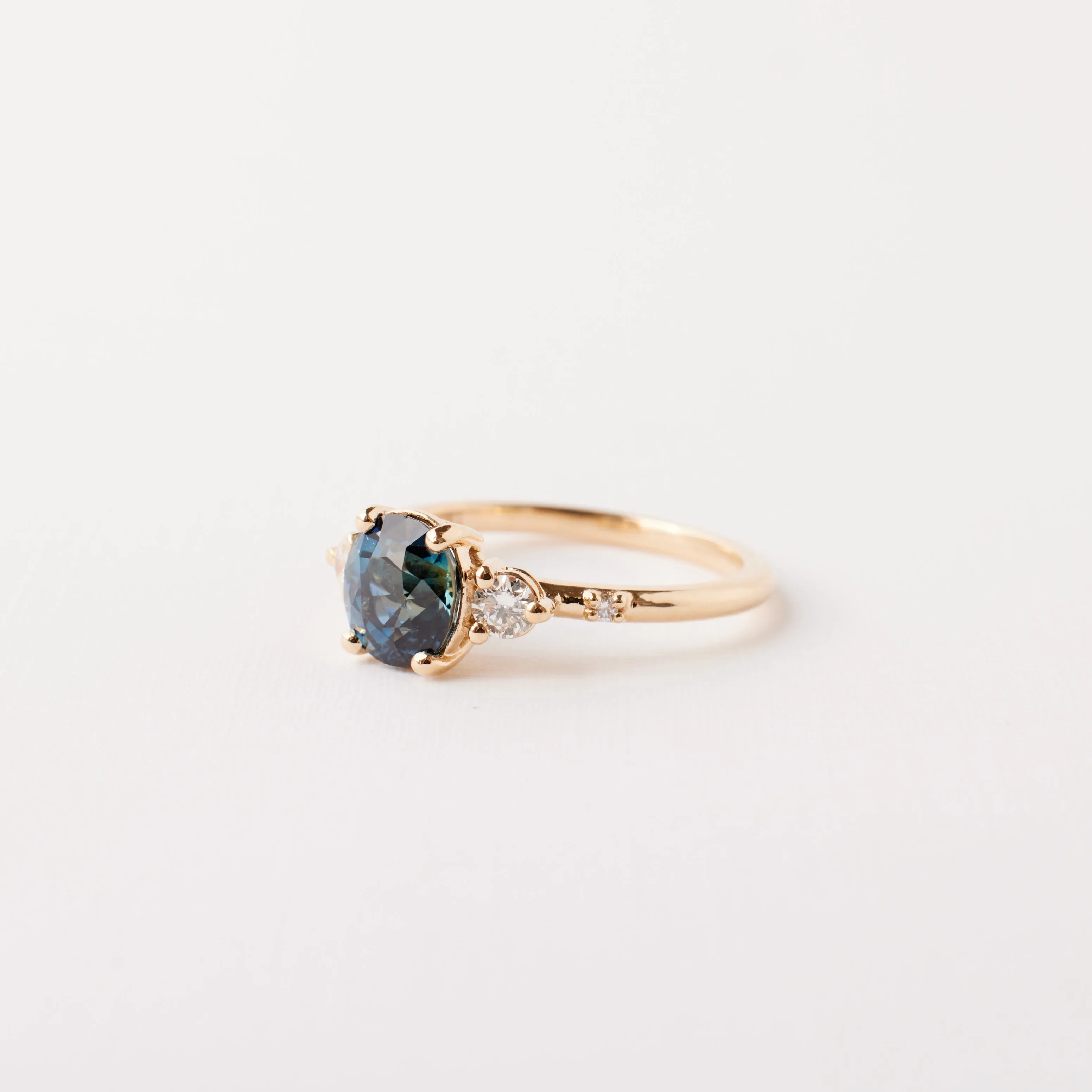 Clio Ring - 1.75 Carat Roval Blue-Teal Sapphire