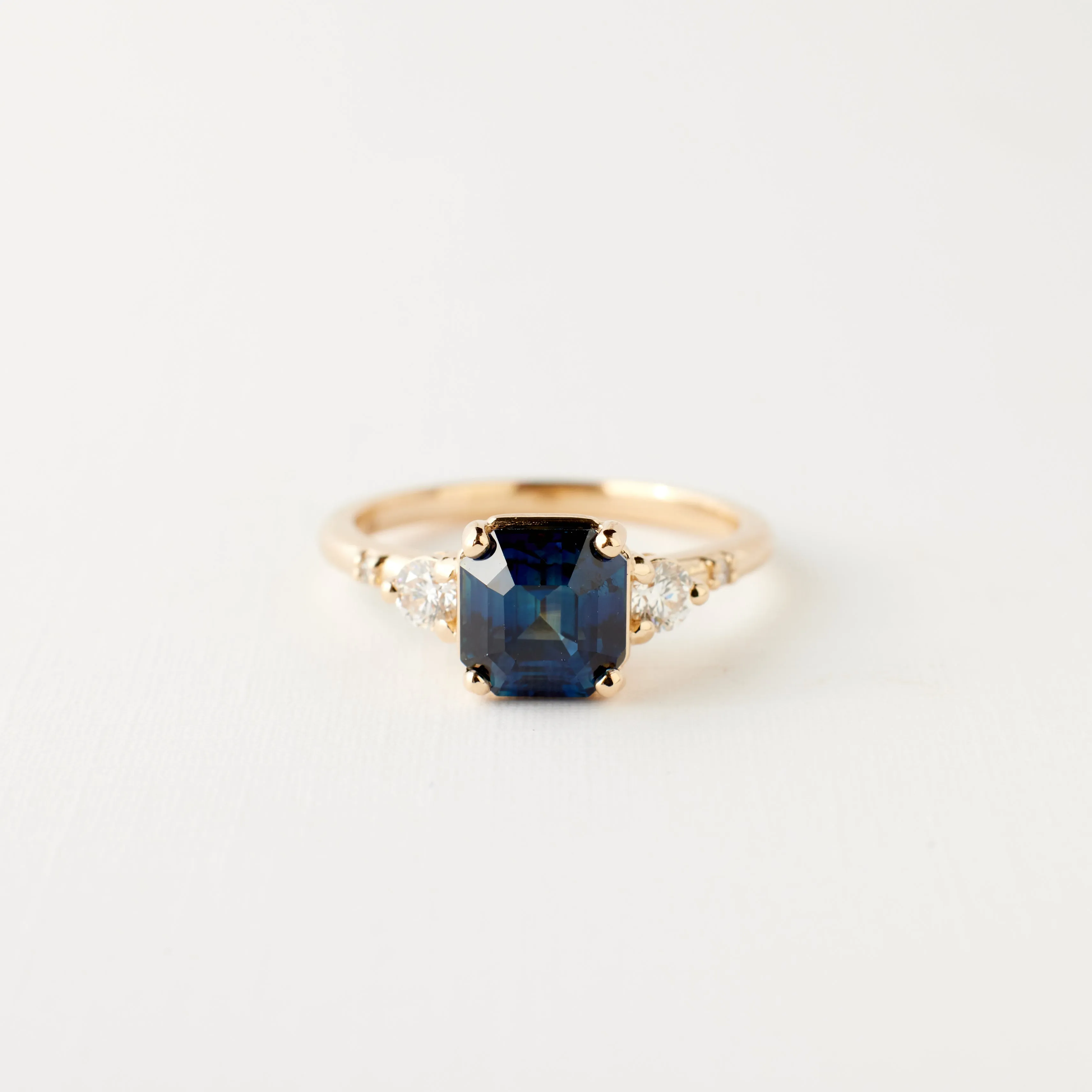 Clio Ring - 2.02 Carat Blue Asscher Cut Sapphire