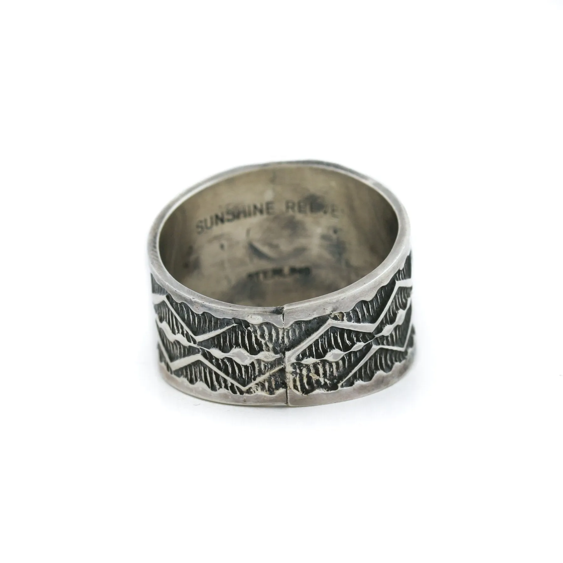 Contemporary Stamped Silver Navajo Ring