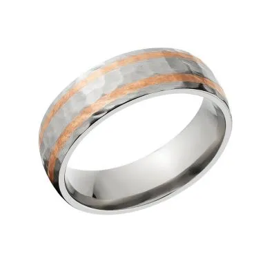 Copper Ring, Titanium Wedding Ring, Copper Inlay Titanium Wedding Band, Copper Jewelry