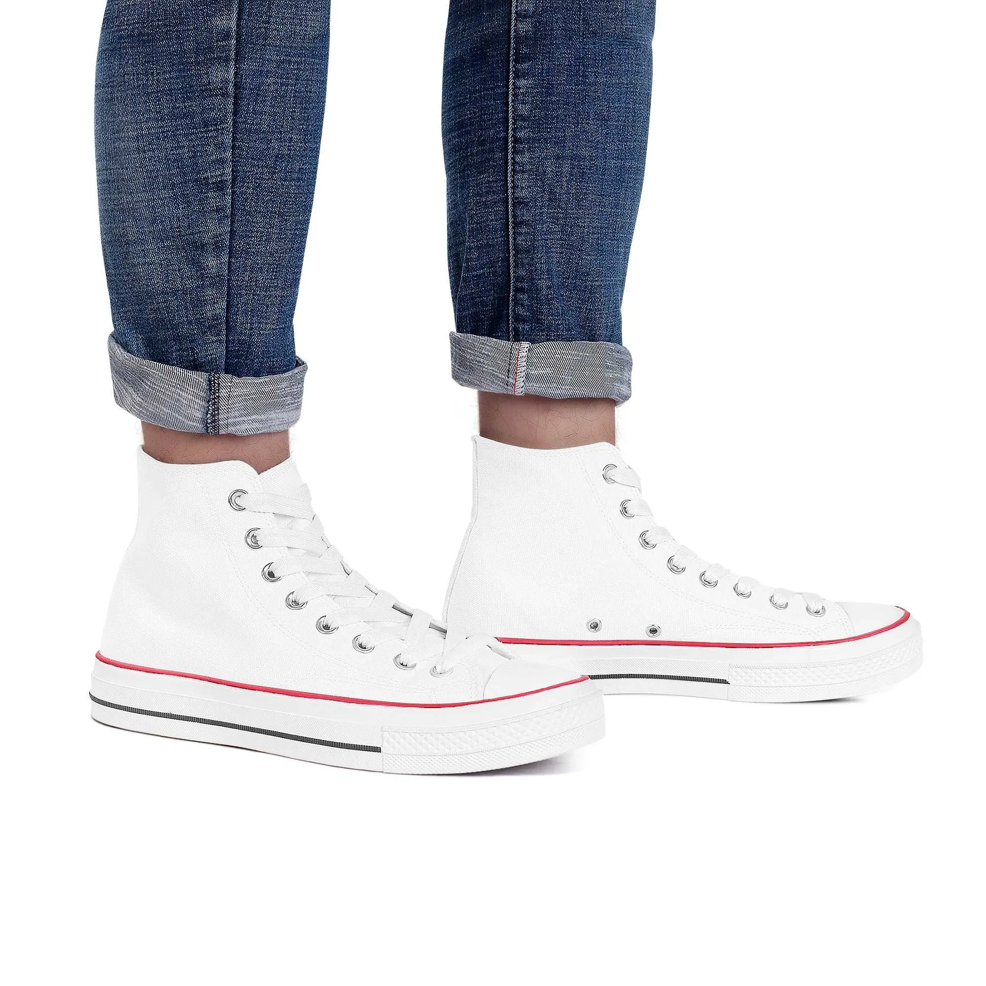 Create Your Own - High Top Canvas Shoes - White