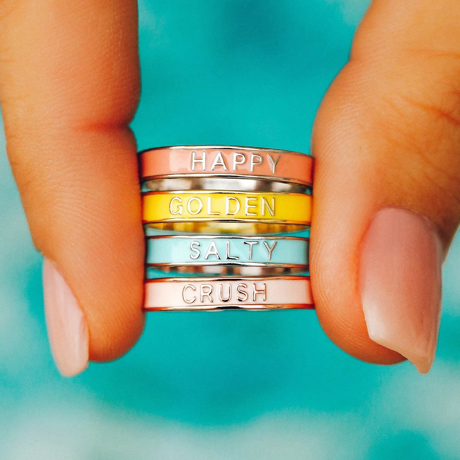 Crush Enamel Word Ring