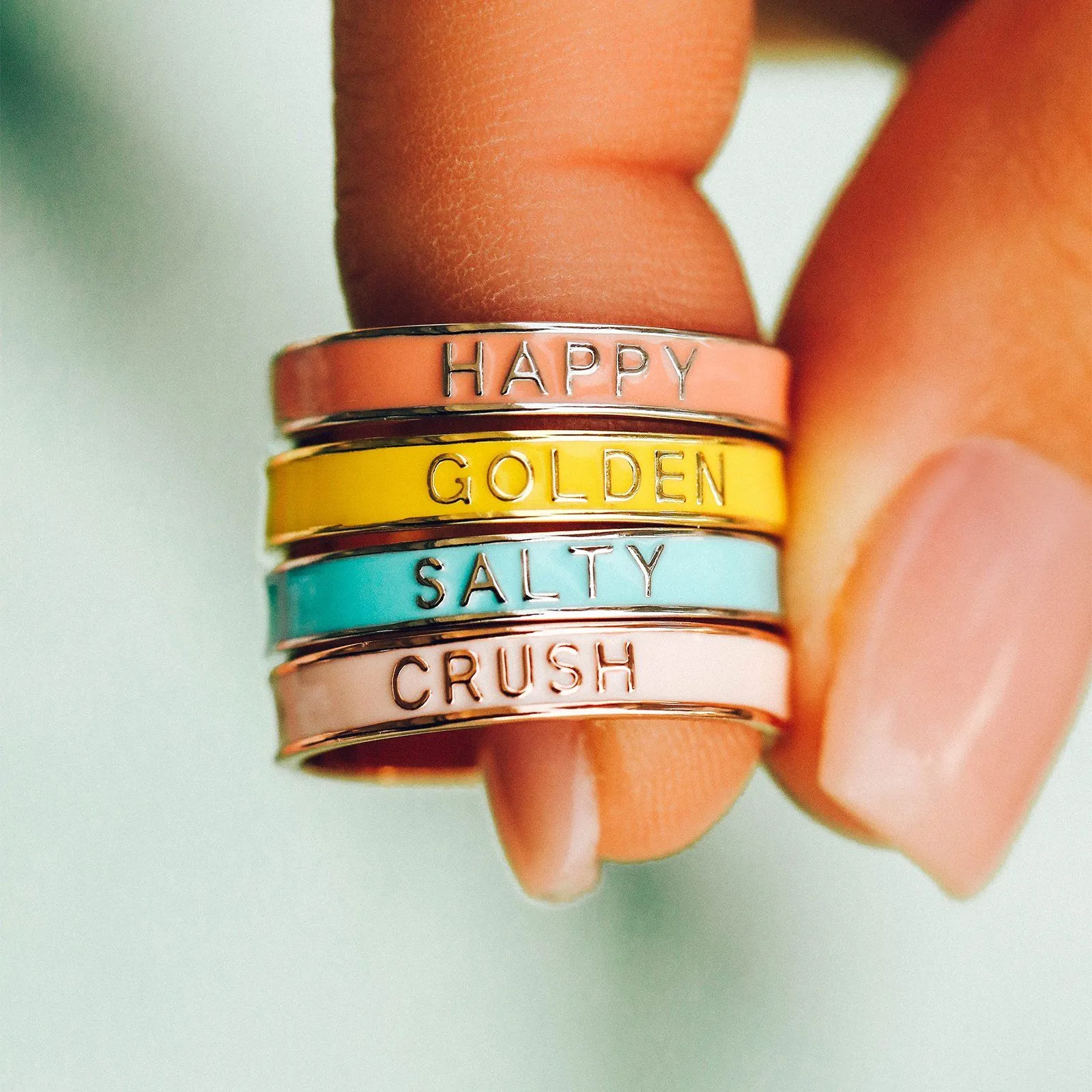 Crush Enamel Word Ring