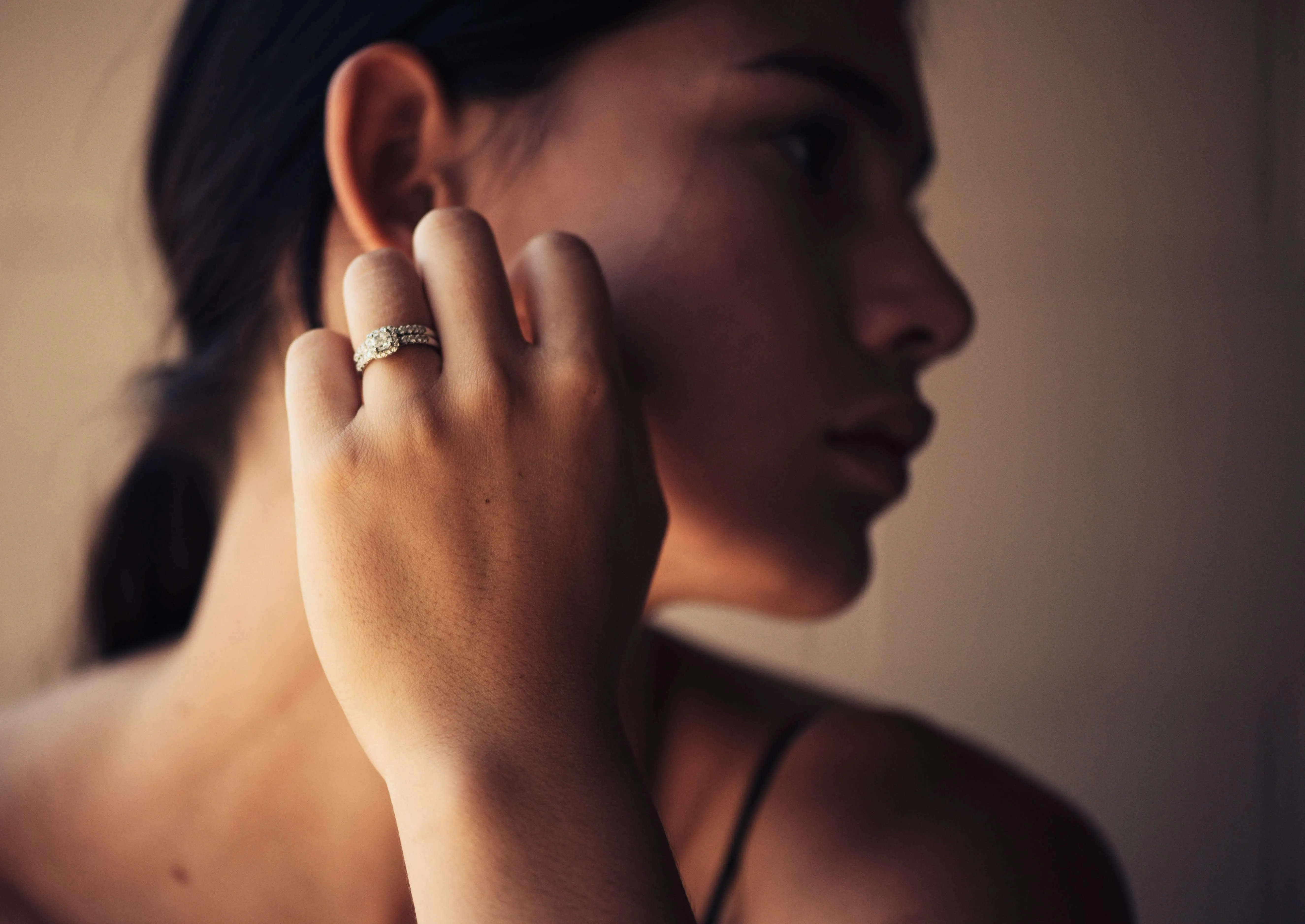 Cushion Diamond Halo Ring, White Gold & Platinum