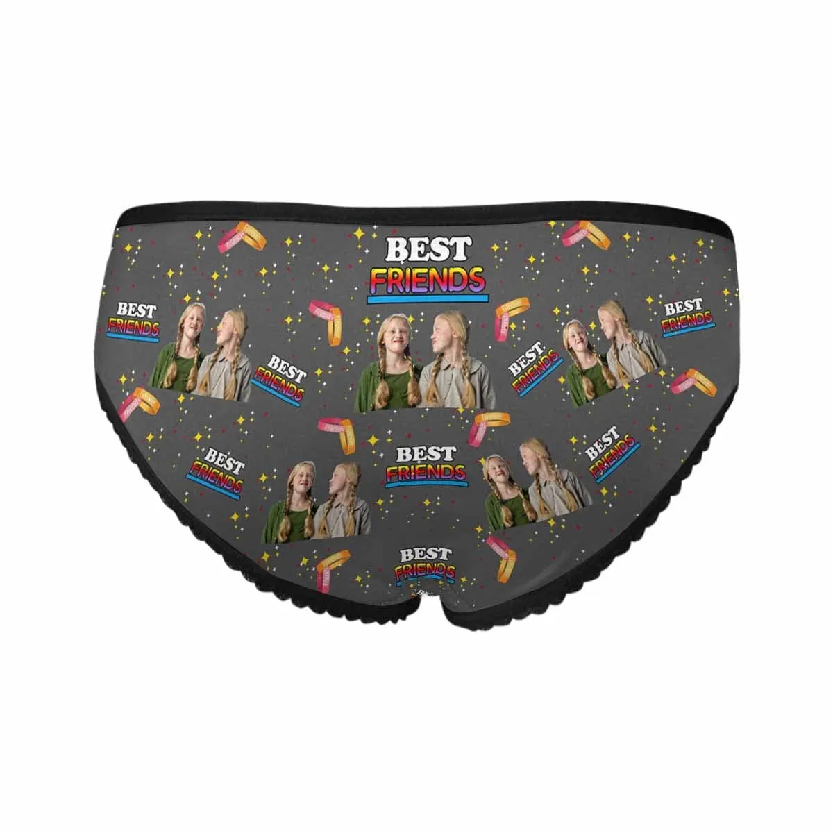 Custom Best Friend Underwear Personalized Photo Women's All Over Print High-cut Briefs