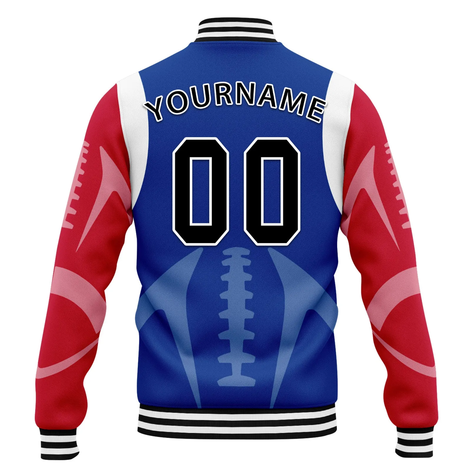 Custom Blue Buffalo Jacket Bomber Full-Snap Varsity Letterman Personalized Jacket FZ005-D025004-5