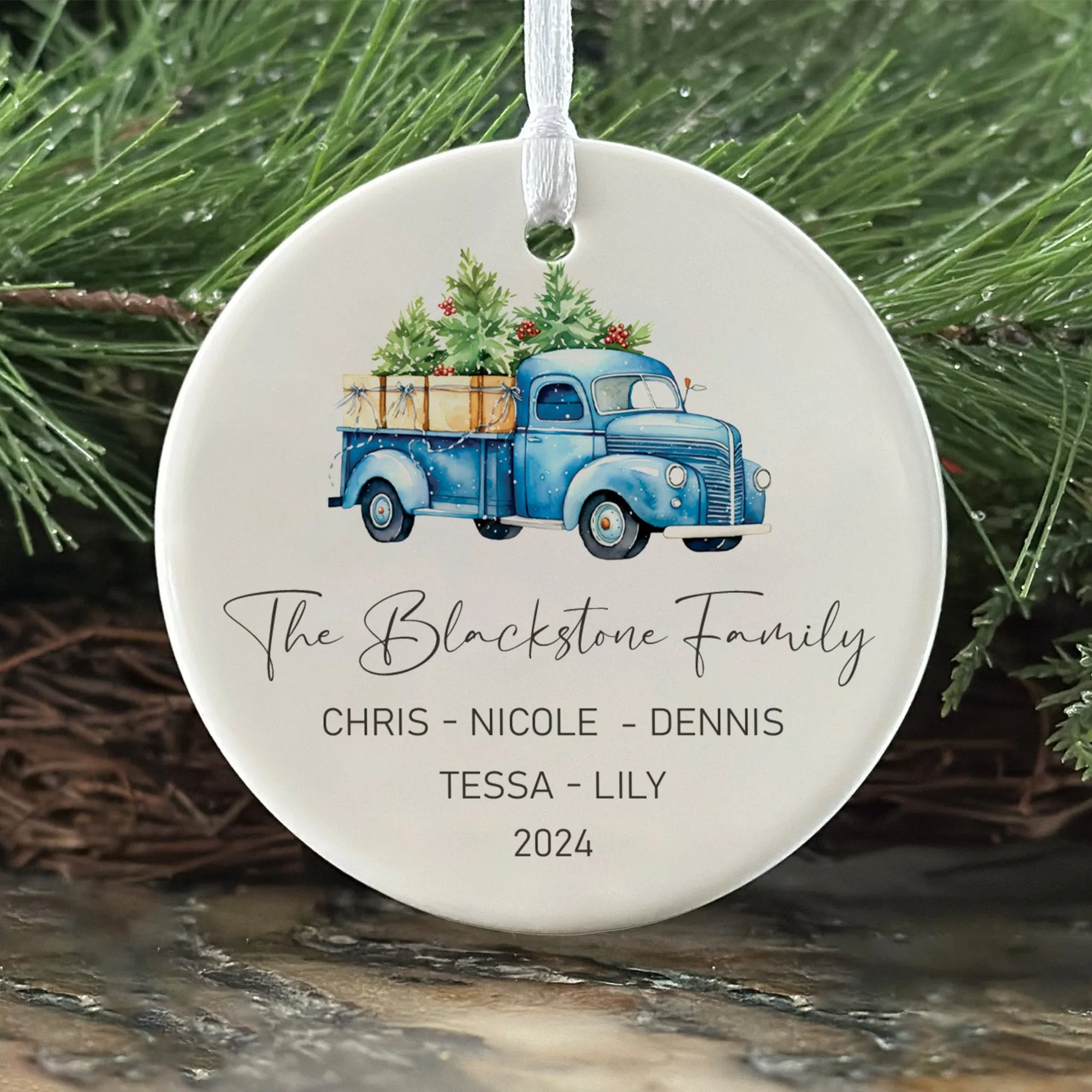 Custom Family Christmas Ornament, Personalised Family Christmas Keepsake CX03