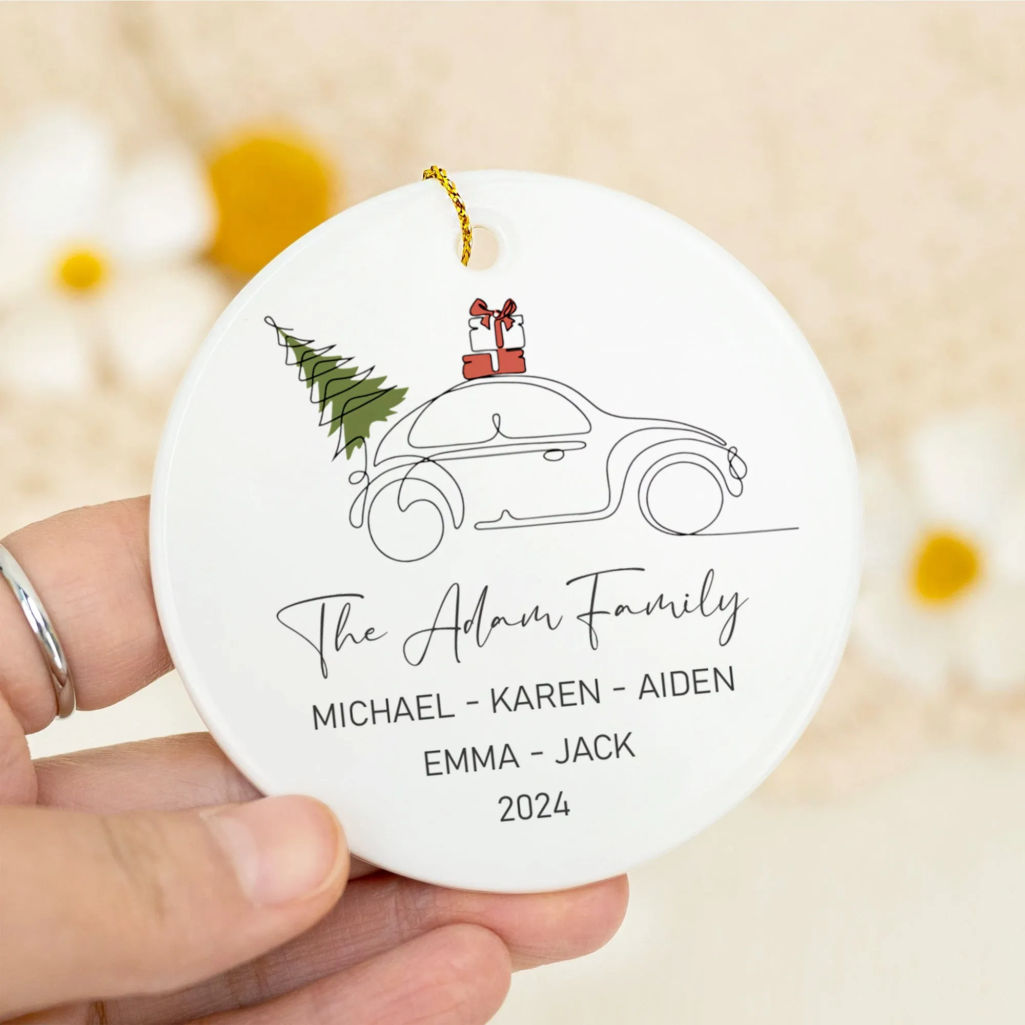 Custom Family Christmas Ornament, Personalised Family Christmas Keepsake CX03