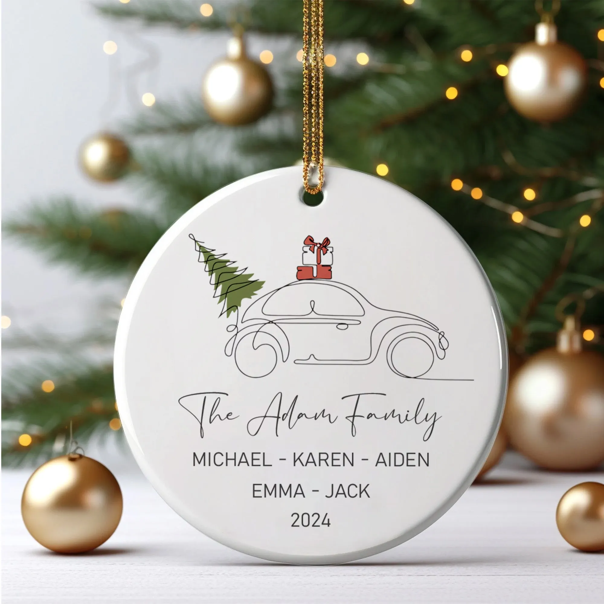 Custom Family Christmas Ornament, Personalised Family Christmas Keepsake CX03