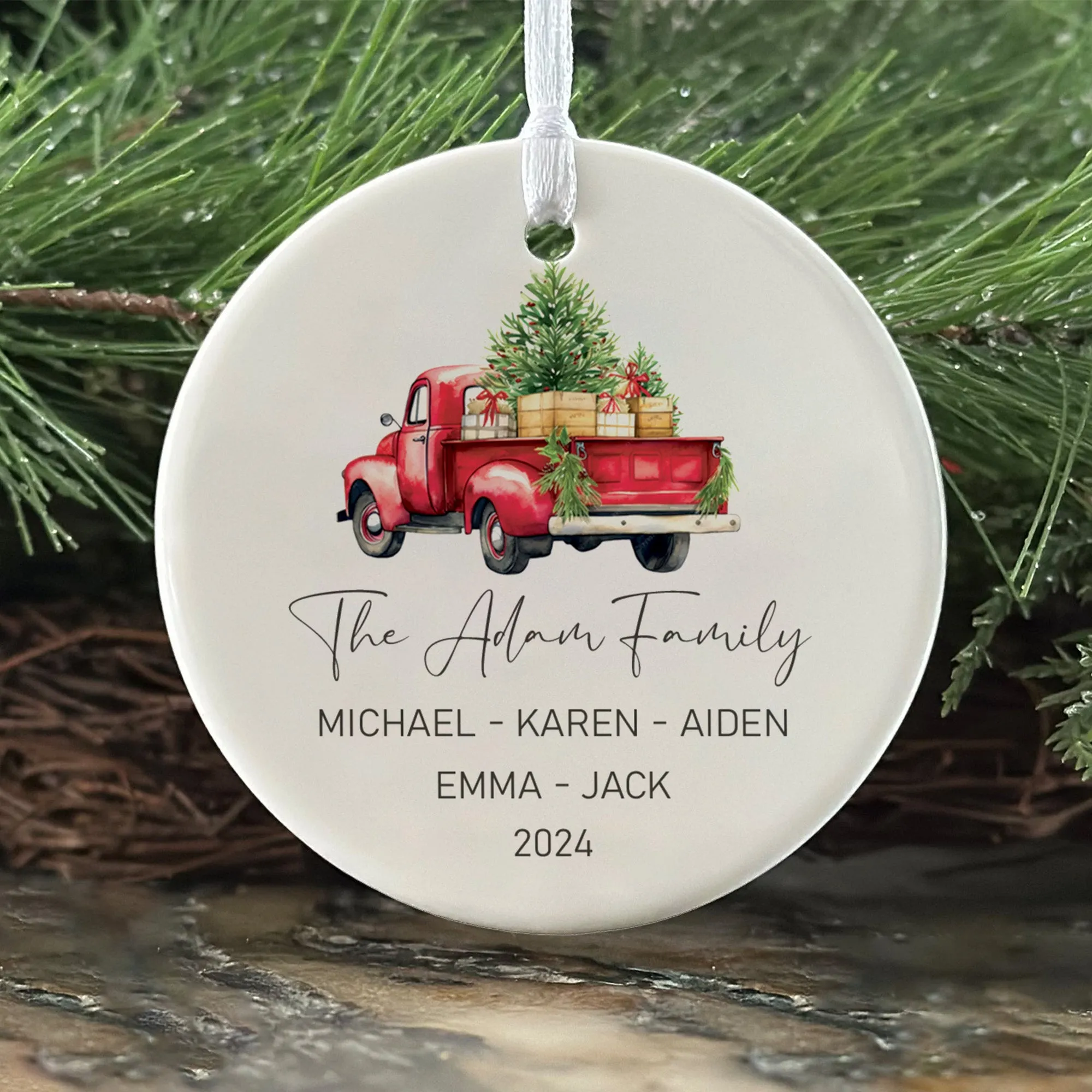 Custom Family Christmas Ornament, Personalised Family Christmas Keepsake CX03