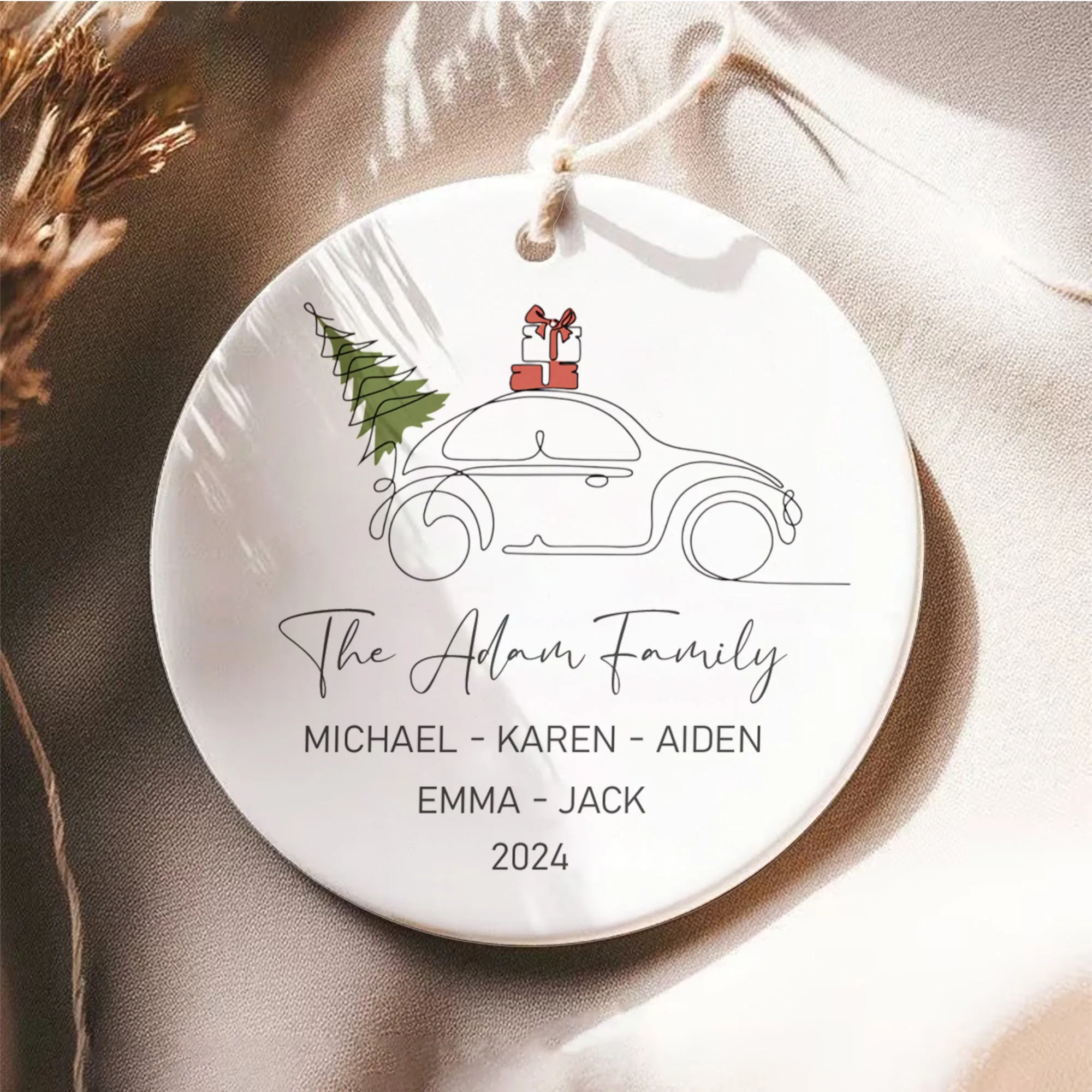 Custom Family Christmas Ornament, Personalised Family Christmas Keepsake CX03