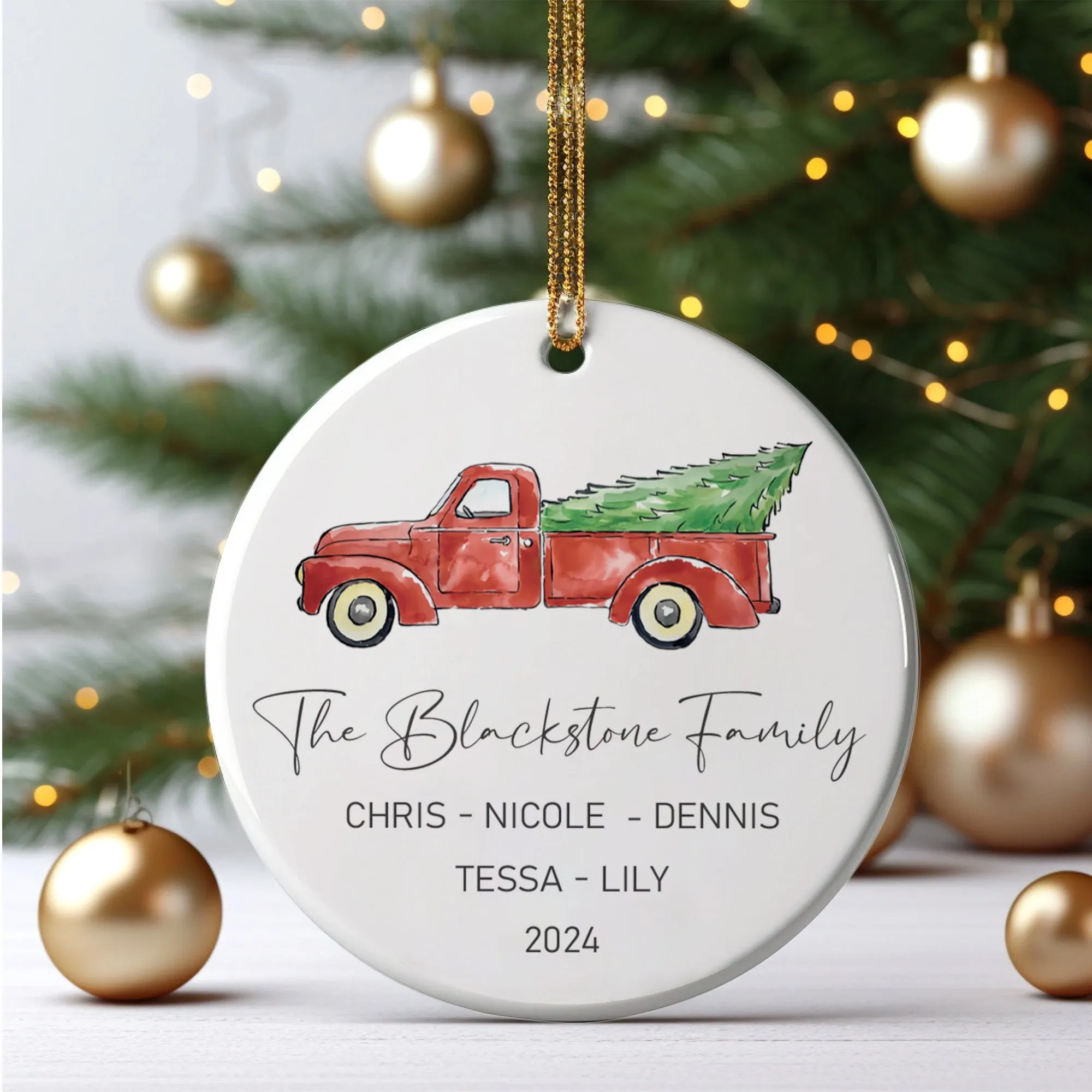 Custom Family Christmas Ornament, Personalised Family Christmas Keepsake CX03