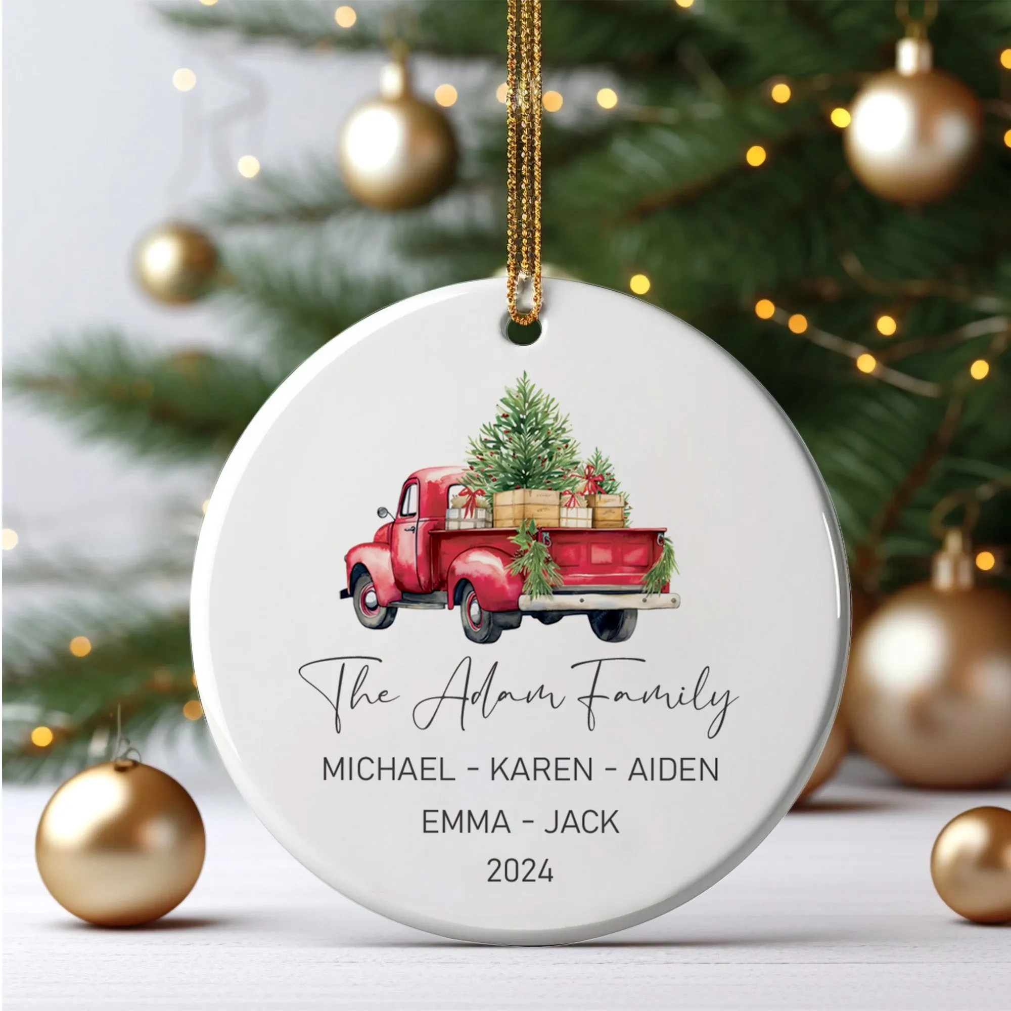 Custom Family Christmas Ornament, Personalised Family Christmas Keepsake CX03