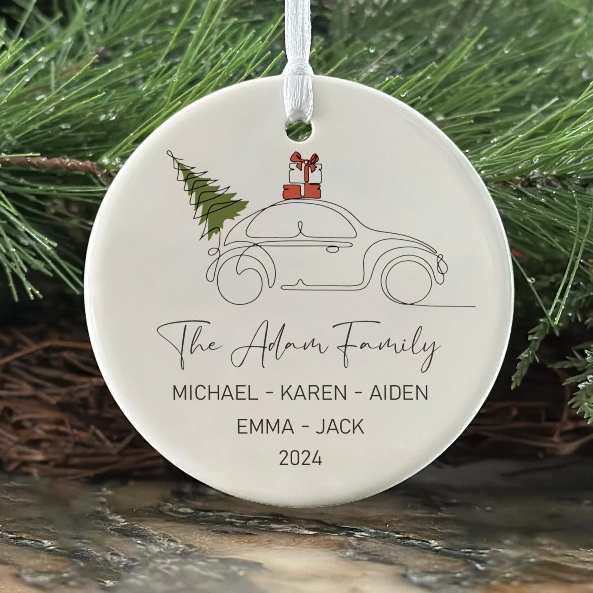 Custom Family Christmas Ornament, Personalised Family Christmas Keepsake CX03