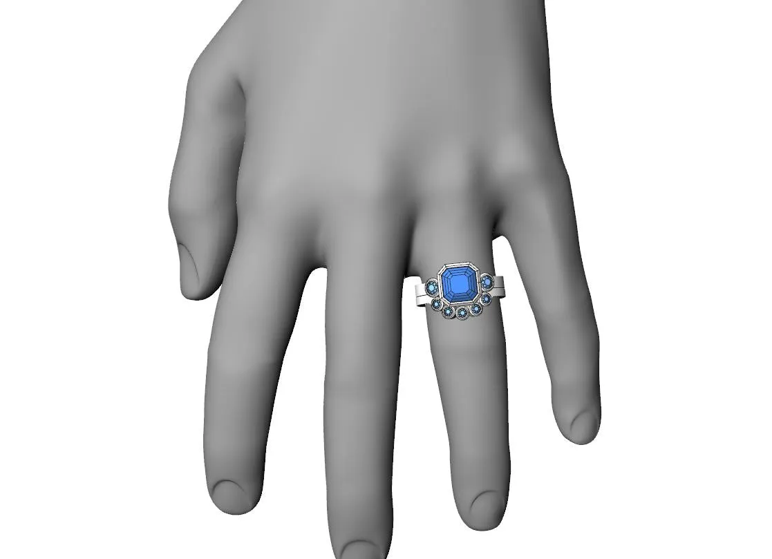 Custom Listing for Paul - Platinum & Diamond Contour Band for Montana Sapphire and Diamond Platinum Hand Engraved Ring