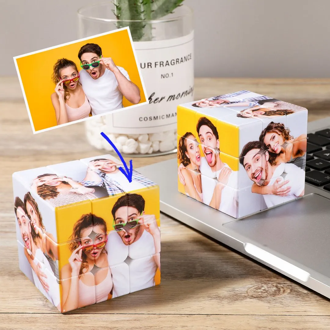 Custom Multi Photo Rubic Cube - For Couple