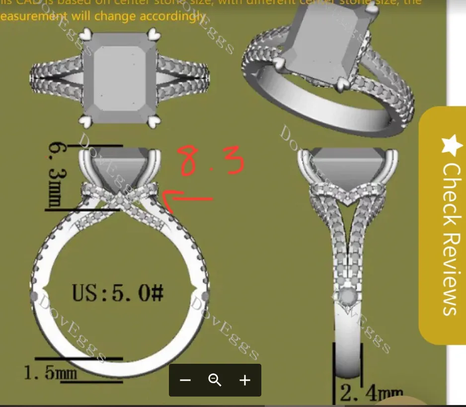 Customization of #24735 (NP324110484 2.659ct cushion)