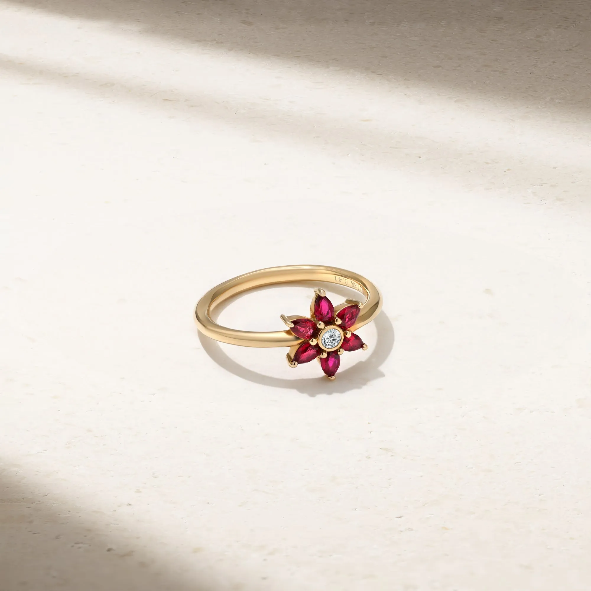 Daffodil Garden Ruby and Diamond Ring