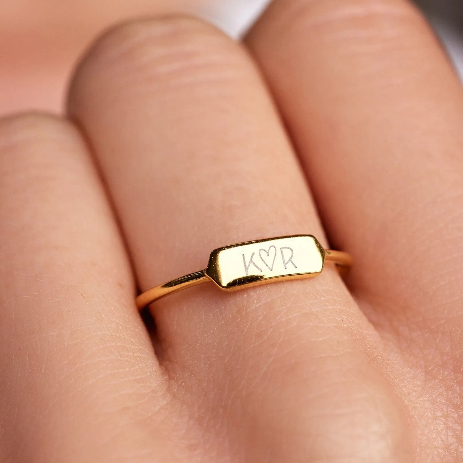 Demi-Fine Engravable Bar Ring