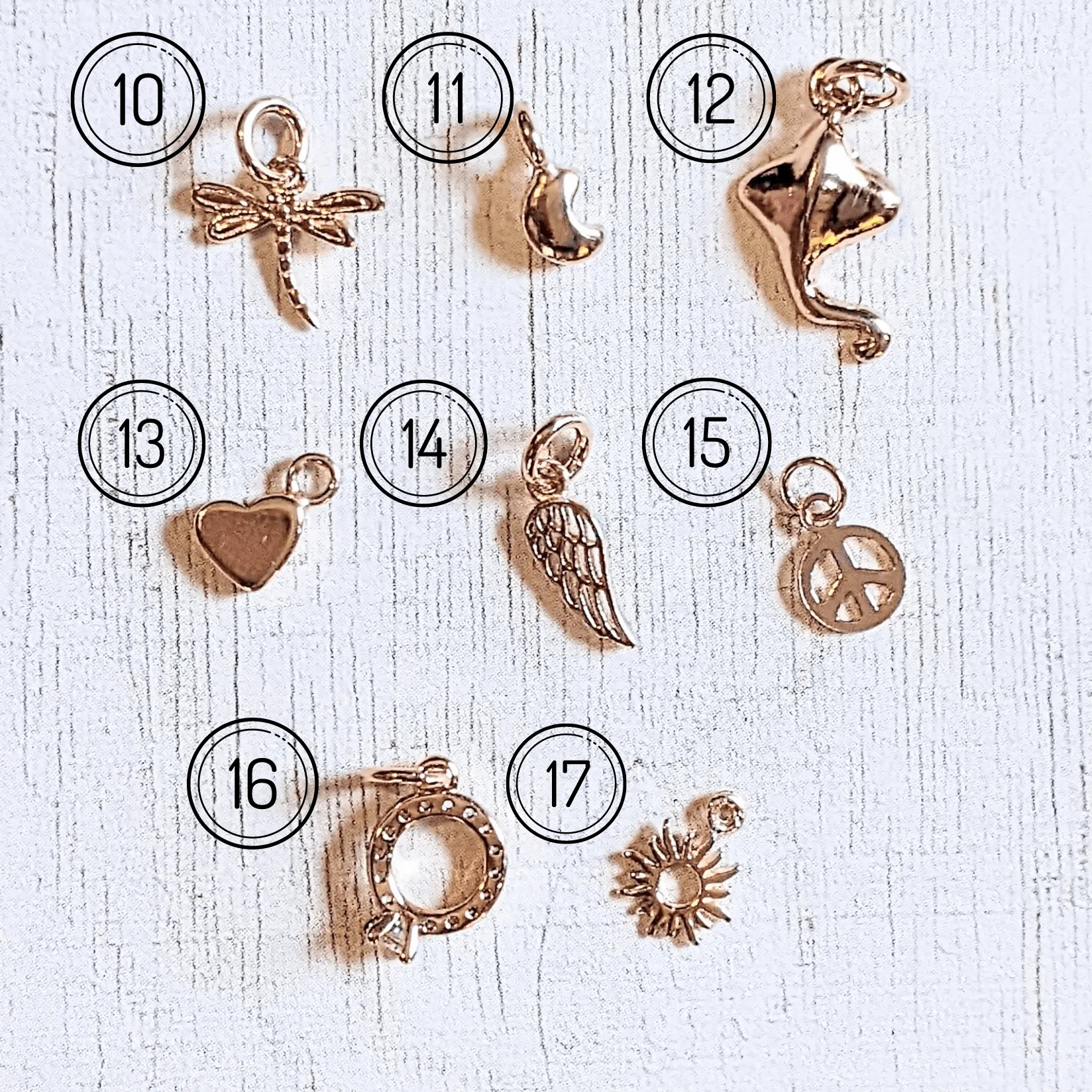 DESIGN YOUR Charm Ring, Adjustable Rose-Gold Filled charm dangle ring