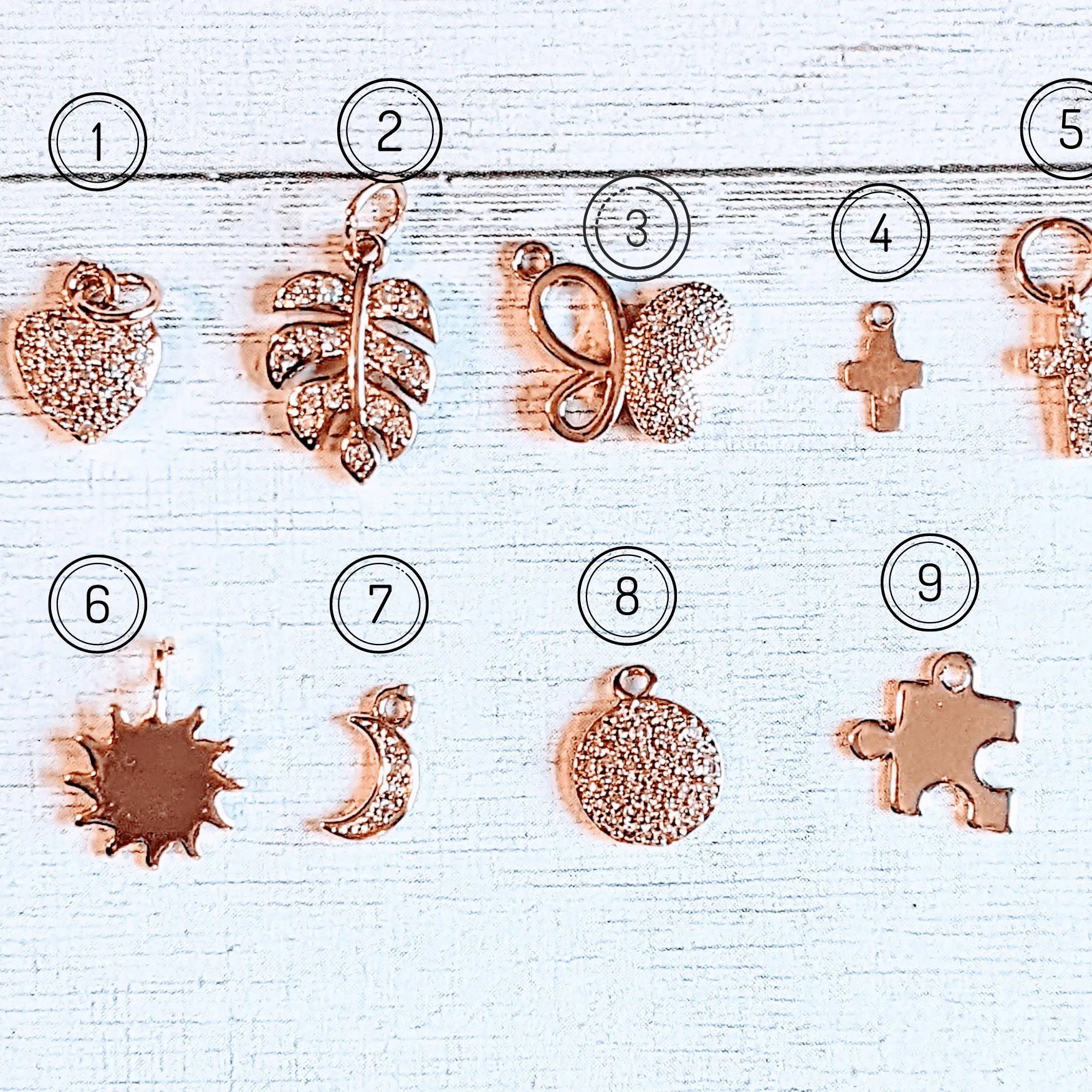 DESIGN YOUR Charm Ring, Adjustable Rose-Gold Filled charm dangle ring