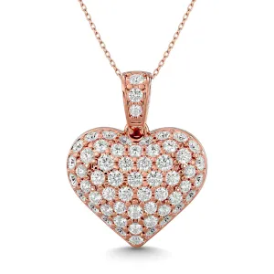 Diamond 1 ct tw Heart Pendant in 10K Pink Gold