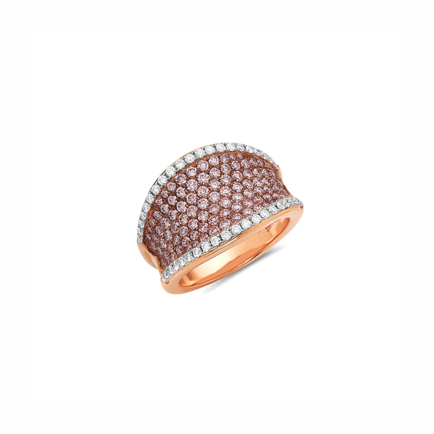 Diamond Concave Banded Ring