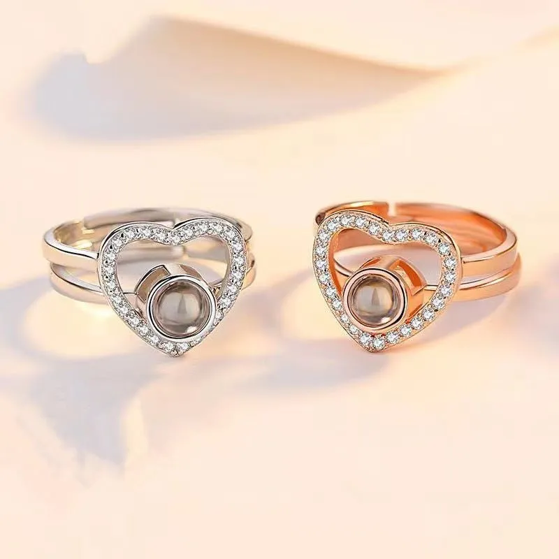 Diamond Heart Projection Ring