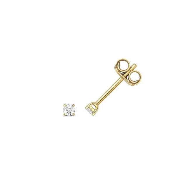 Diamond Jewellery 18ct Gold Diamond 4 Claw Earring Studs EDQ341