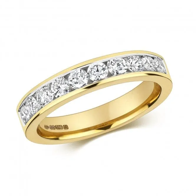 Diamond Jewellery 18K Gold 10-Stone Channel Set Ring RDQ148