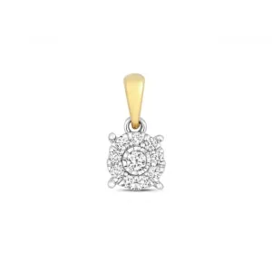 Diamond Jewellery 9ct Gold Diamond Brilliant Illusion Pendant PD175