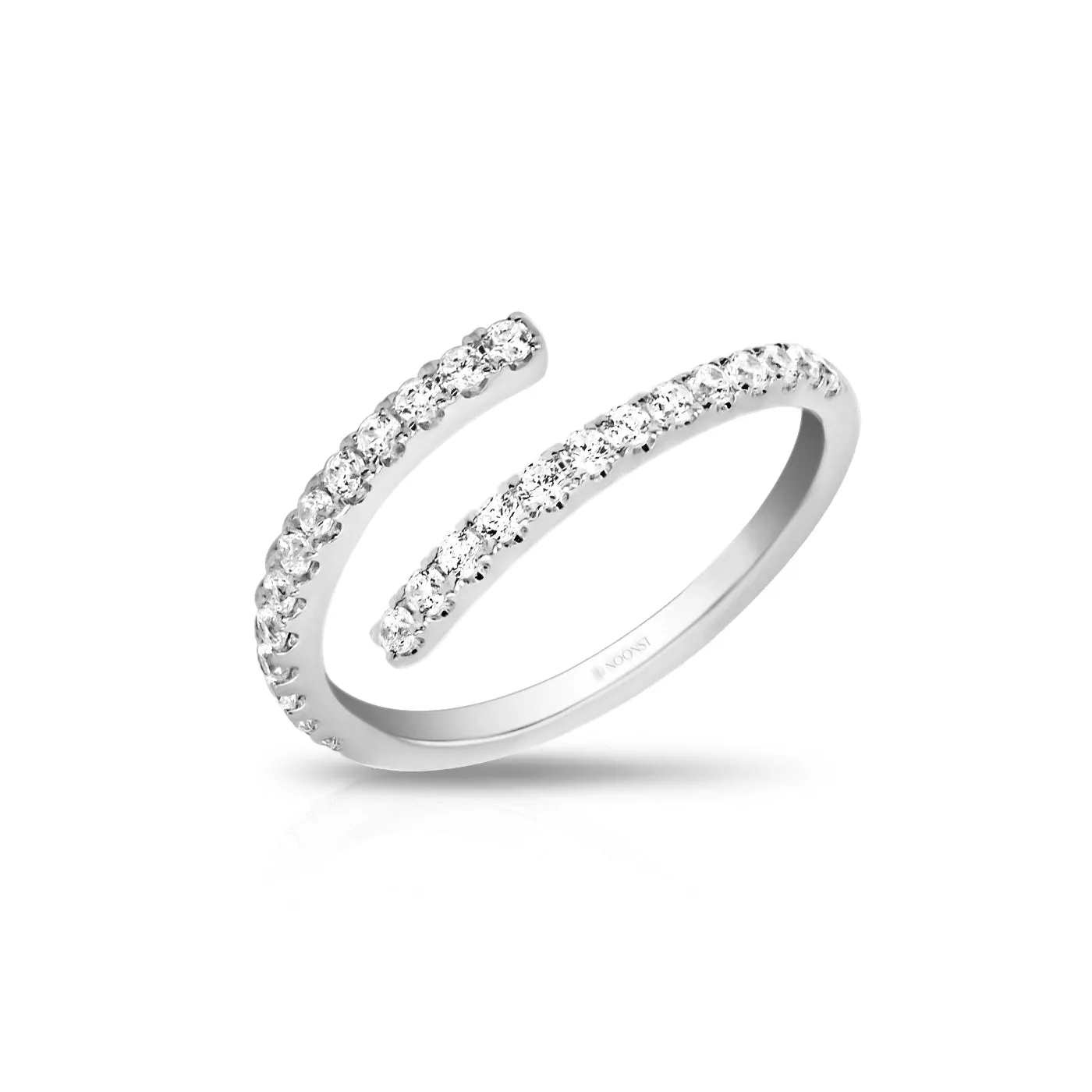 DOUBLE DIAMOND ROW OPEN RING