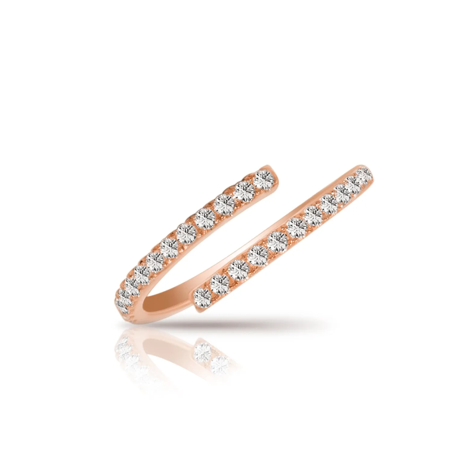 DOUBLE DIAMOND ROW OPEN RING