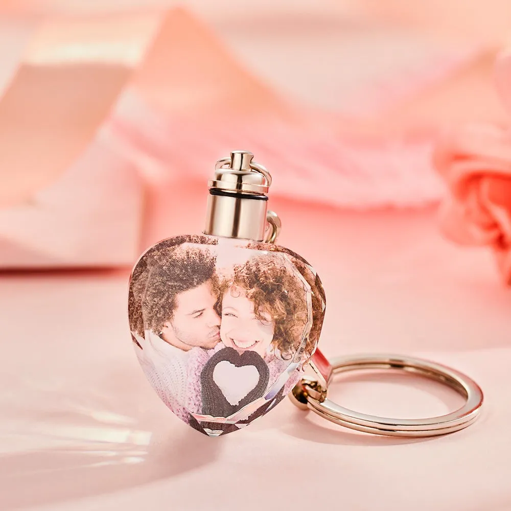 Gifts for Mum Custom Photo Crystal Keychain Heart-shaped Keychain