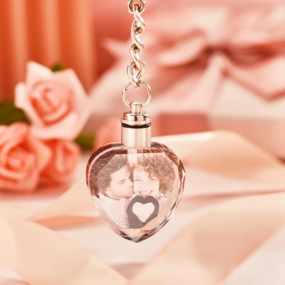 Gifts for Mum Custom Photo Crystal Keychain Heart-shaped Keychain