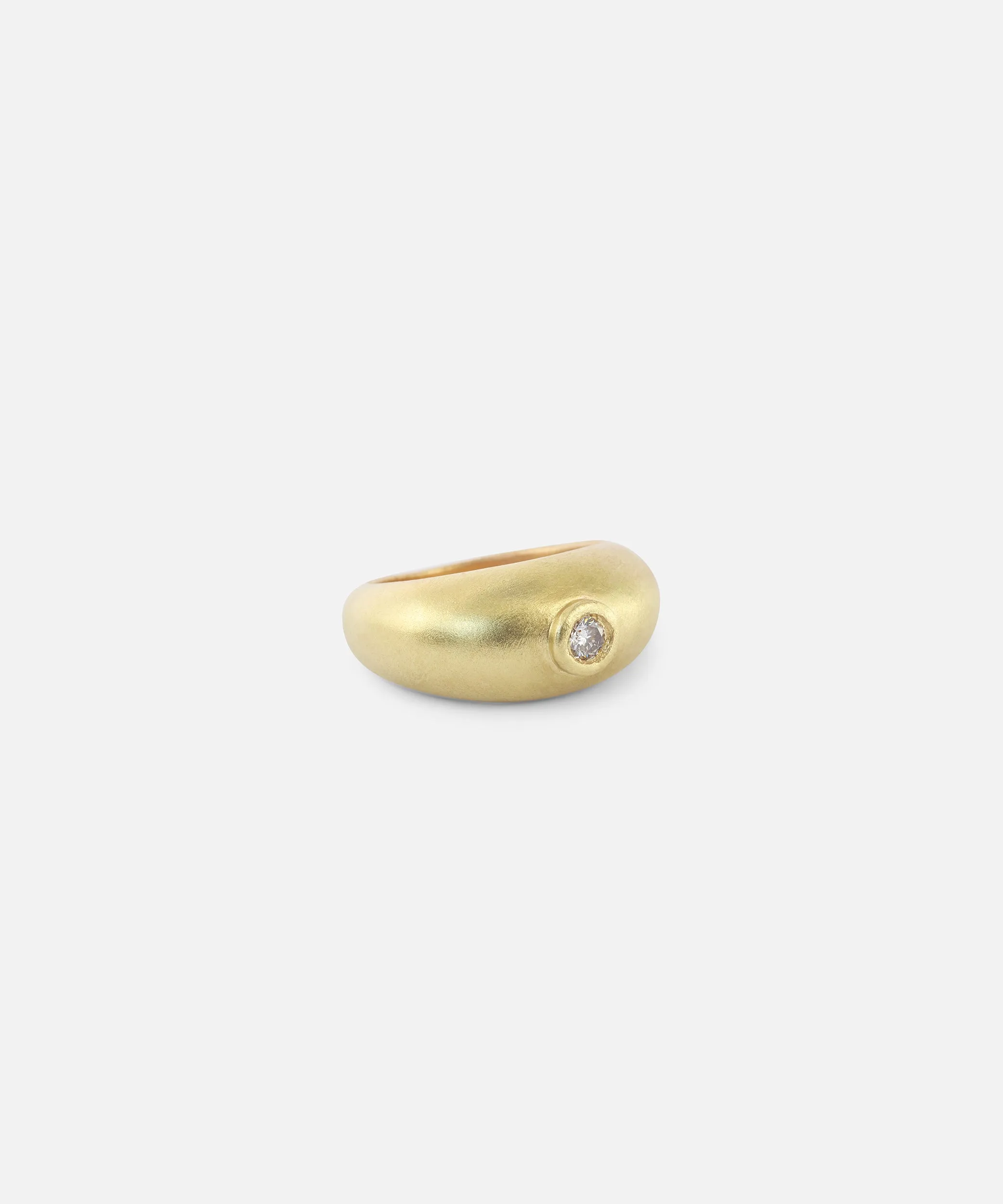 Gold Dome Ring with Diamond