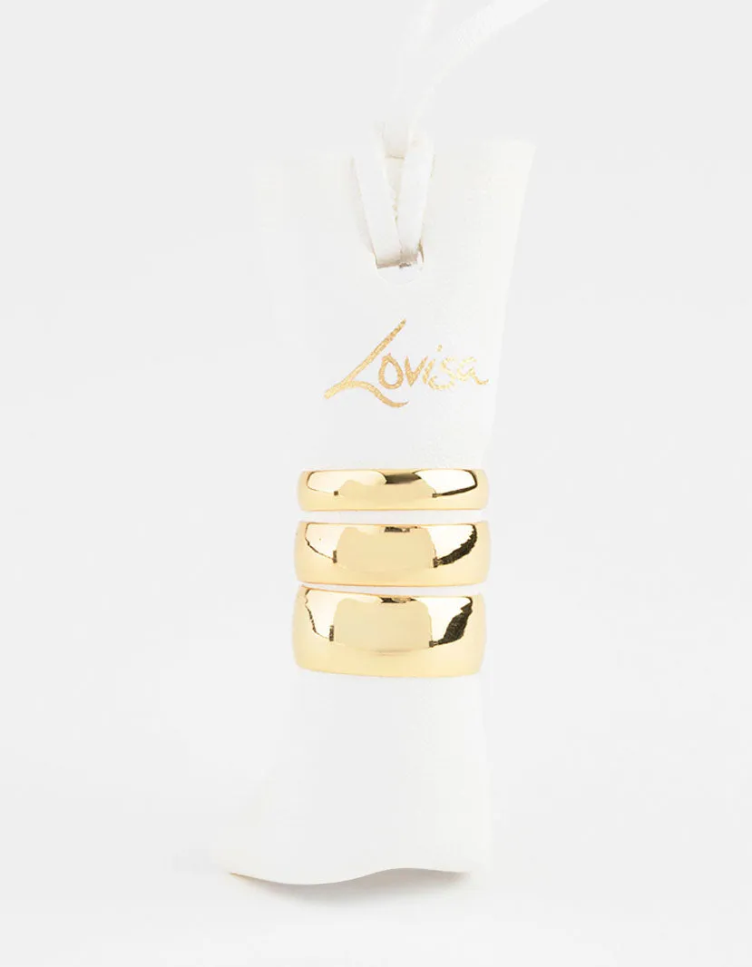 Gold Plated Plain Gold Ring 3-Pack