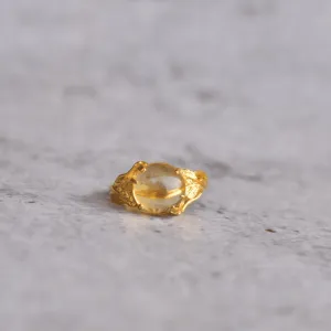 Golden Leaf - Twig Citrine Ring