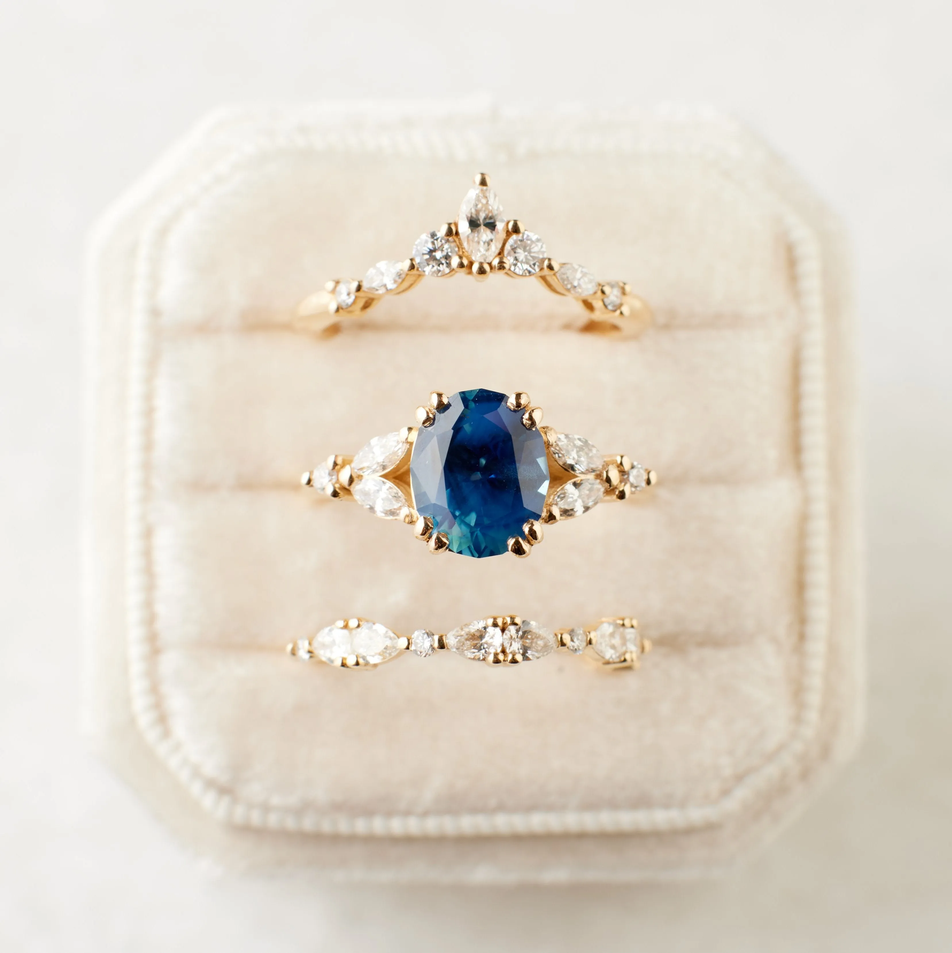 Goldie Ring - 2.30 Carat Blue Oval Sapphire