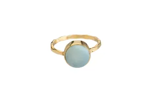 GREEN DRUZY Semi-Precious Stone Bezel Ring (Round/Square/Teardrop)