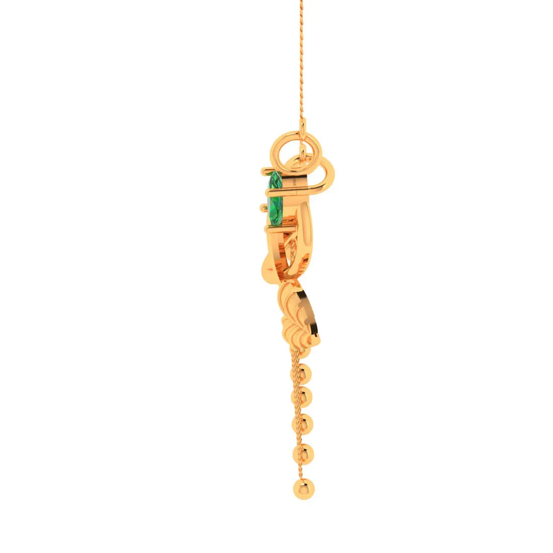 Green Gold 18k Leafy Pendant