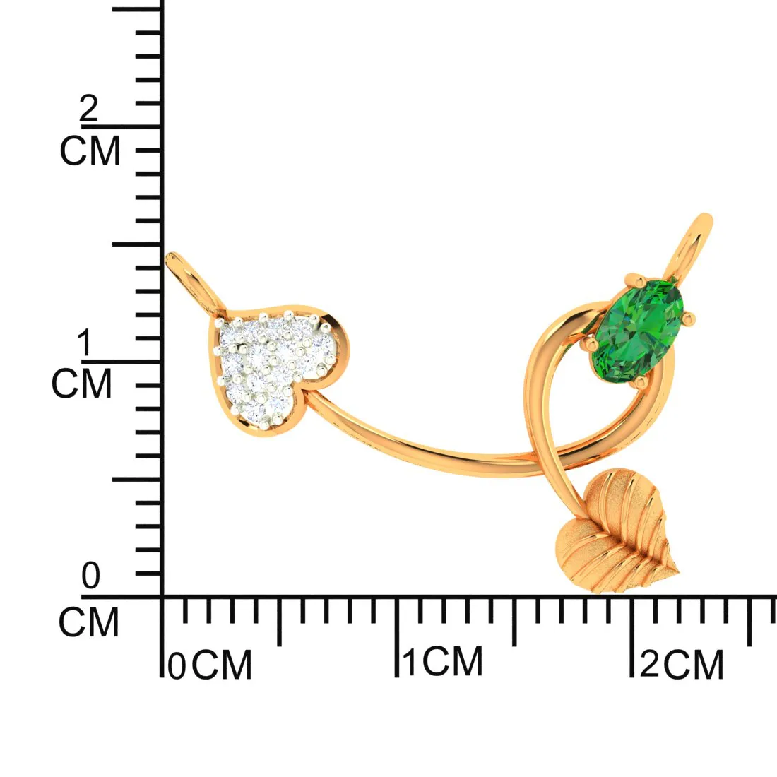 Green Gold 18k Leafy Pendant